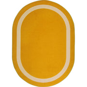 Portrait 3'10" x 5'4" Oval area rug in color Goldenrod