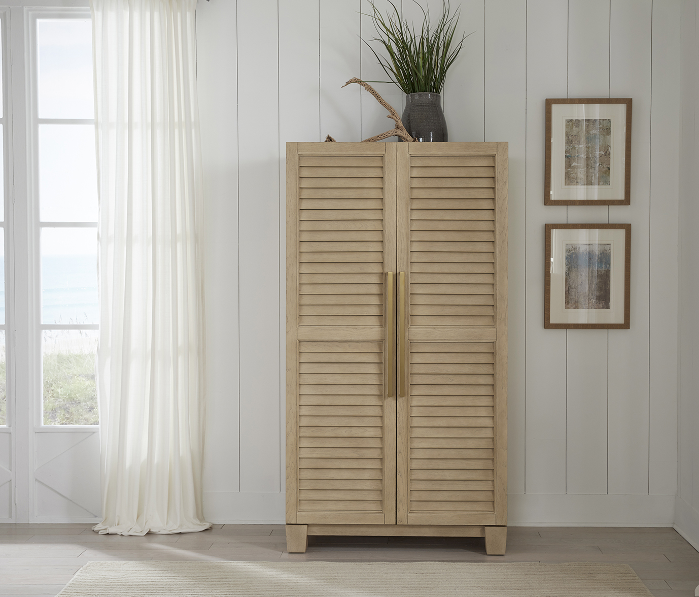 American Heritage® Port Royal Wine & Spirit Cabinet, White Oak