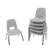 10" Stack Chair with Swivel Glides - Light Gray