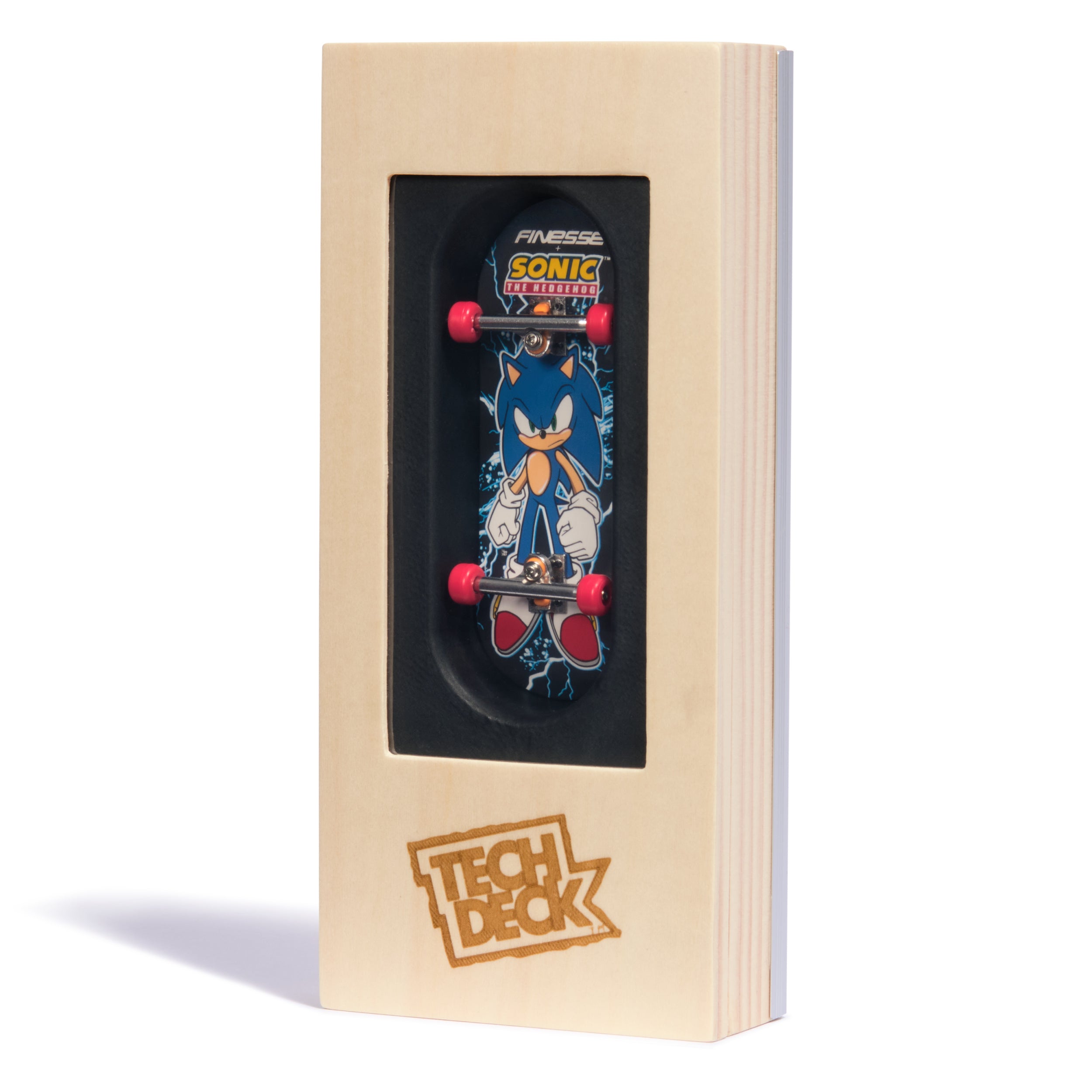 Tech Deck, Finesse X Sonic the Hedgehog Pro Series Finger Board with Storage Display, Built for Pros; Authentic Mini Skateboards, Kids Toys for Ages 6 and up