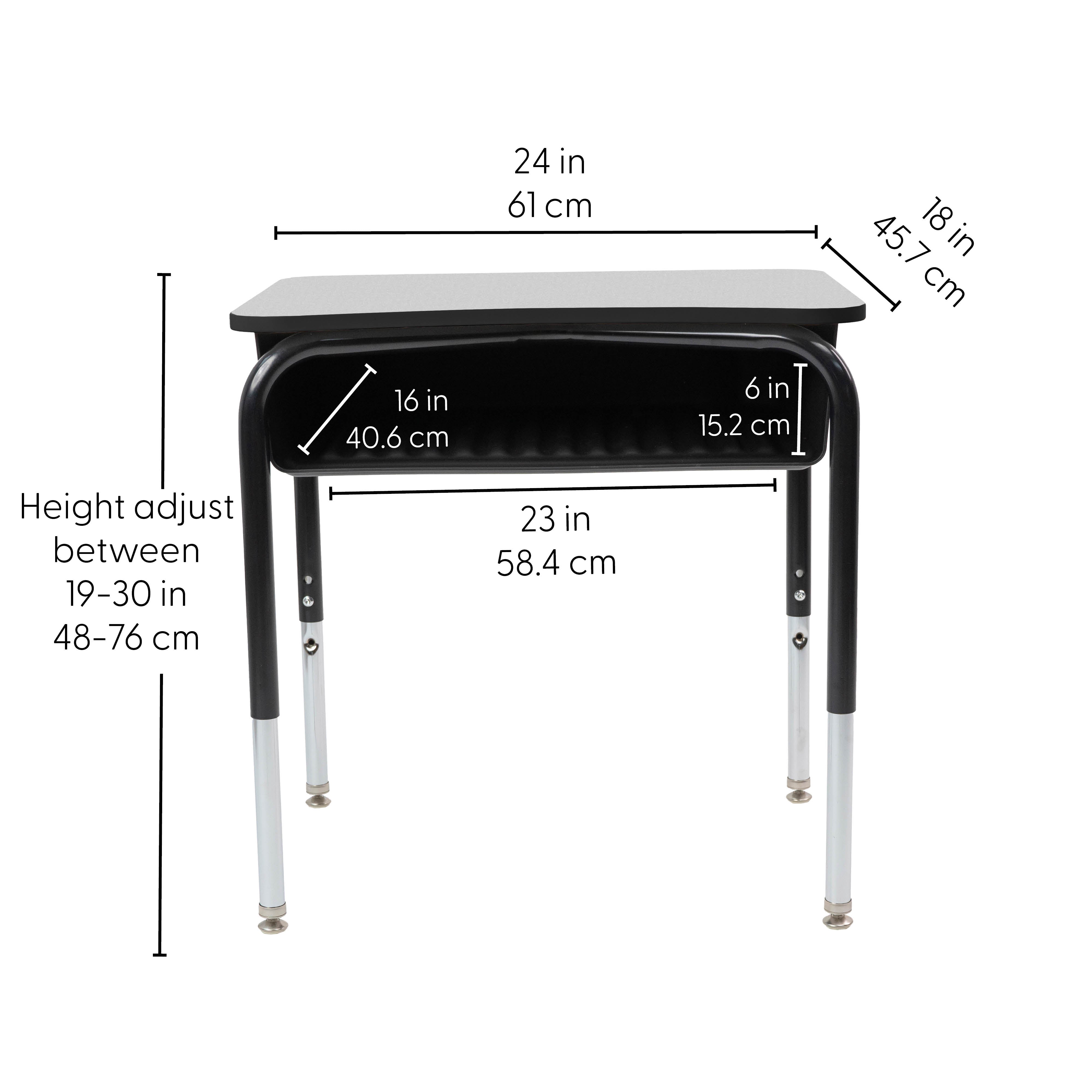 18" x 24" Belly Curve Open Front Desk with Book Box, 2-pack - Gray/Black
