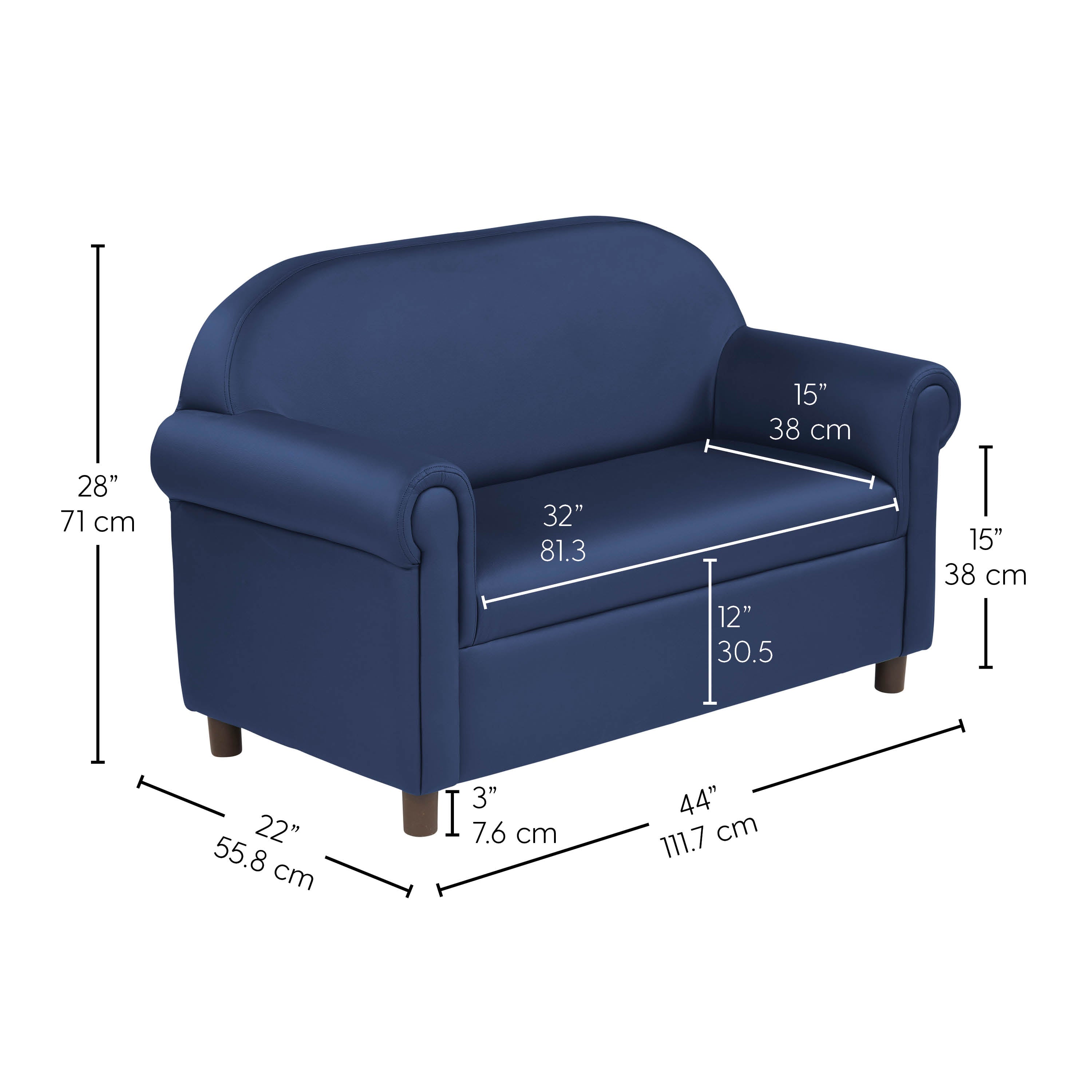 Little Lux Youth Sofa - Navy
