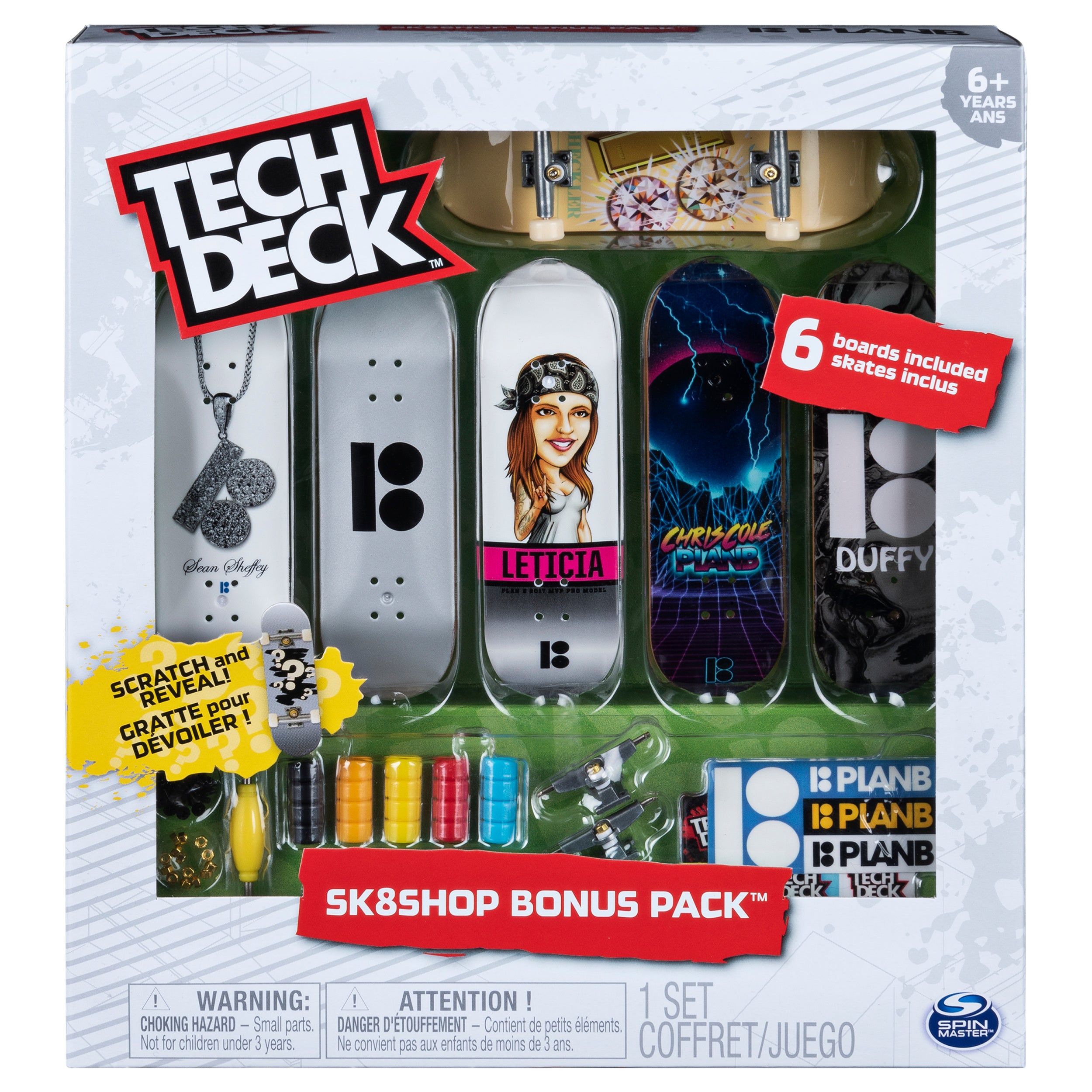 Tech Deck, Sk8shop Fingerboard Bonus Pack, Collectible and Customizable Mini Skateboards Styles May Vary