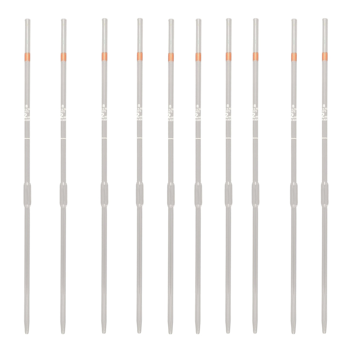 Pipette Volumetric, Borosilicate Glass, 2ml, Pack of 10