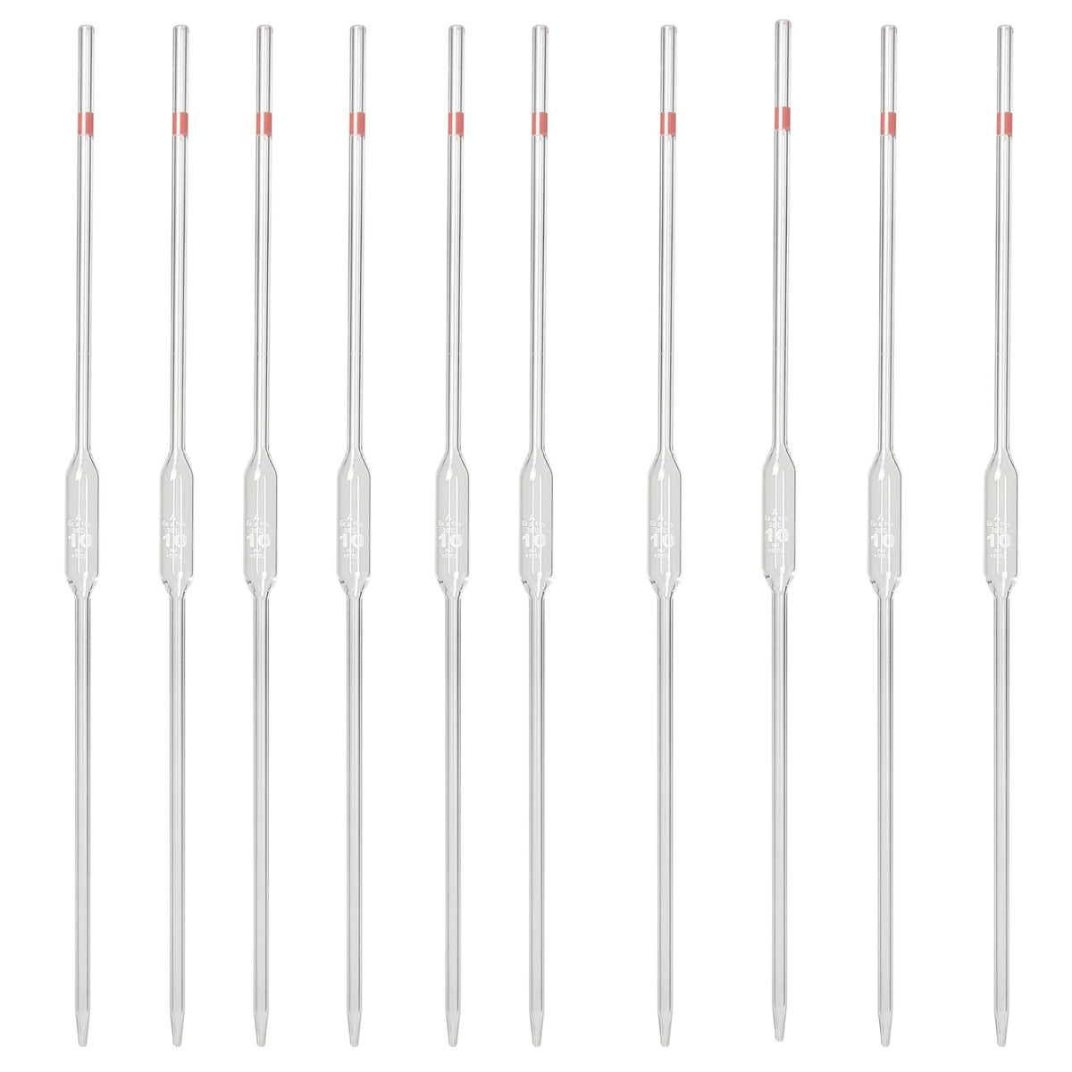 Pipette Volumetric, Borosilicate Glass, 10ml, Pack of 10