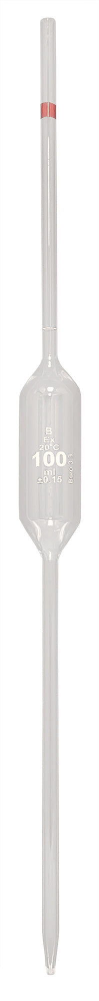 Pipette Volumetric, Borosilicate Glass, 100ml, Pack of 4