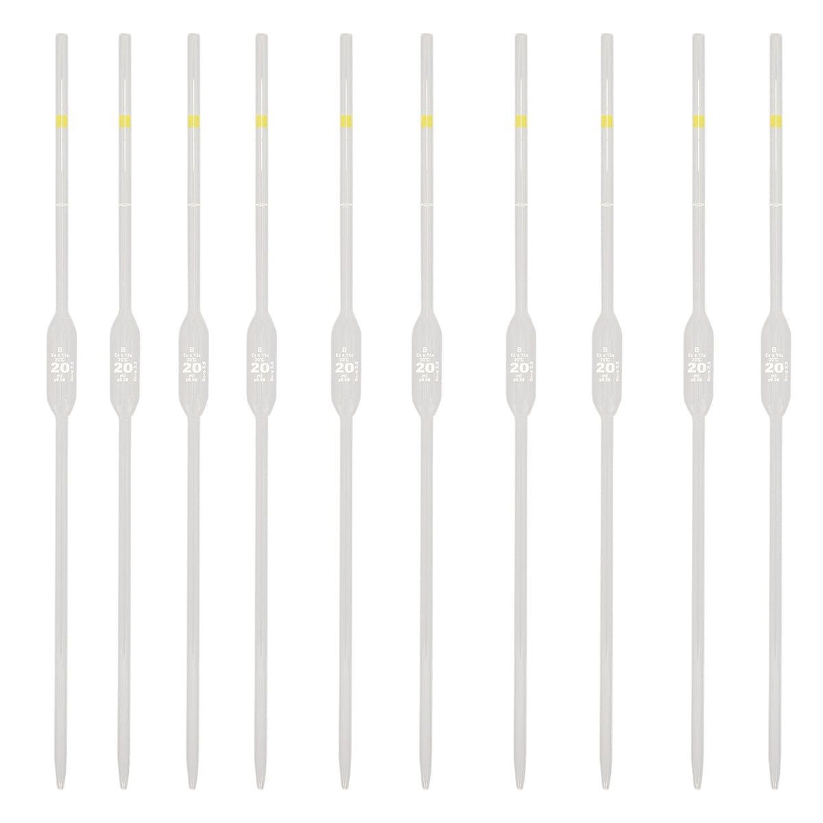 Pipette Volumetric, Borosilicate Glass, 20ml, Pack of 10