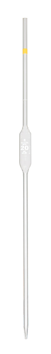 Pipette Volumetric, Borosilicate Glass, 20ml, Case of 100