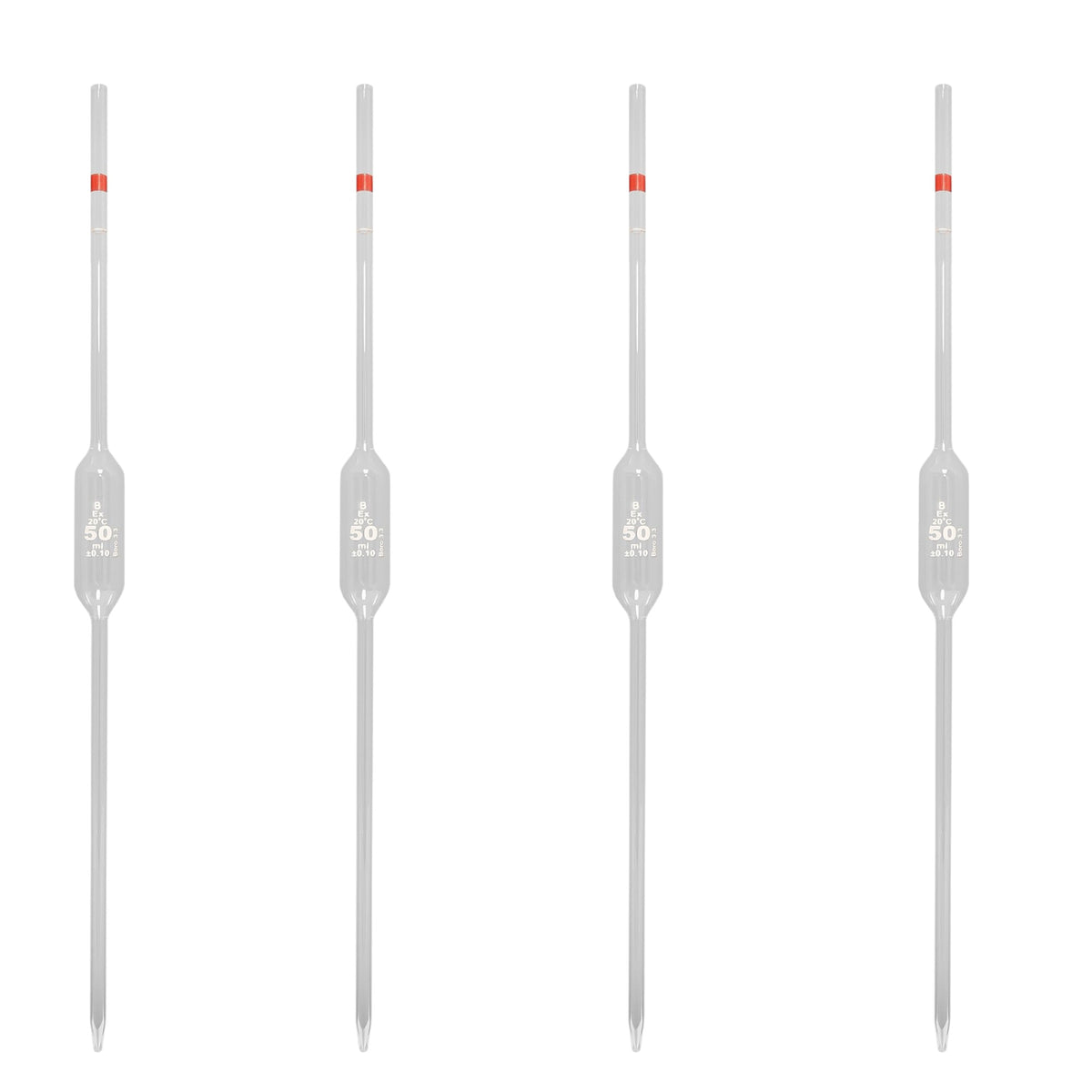 Pipette Volumetric, Borosilicate Glass, 50ml, Pack of 4