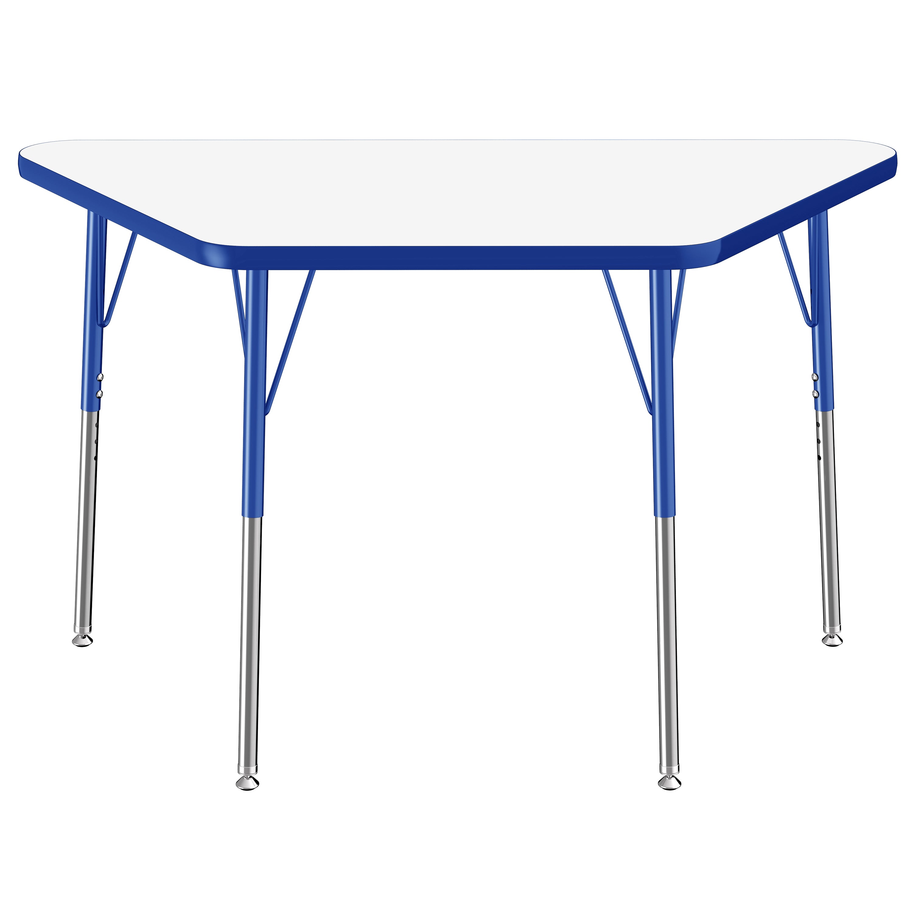 24" x 48" Trapezoid Dry-Erase Activity Table with Adjustable Standard Swivel Glide Legs - Whiteboard/Blue