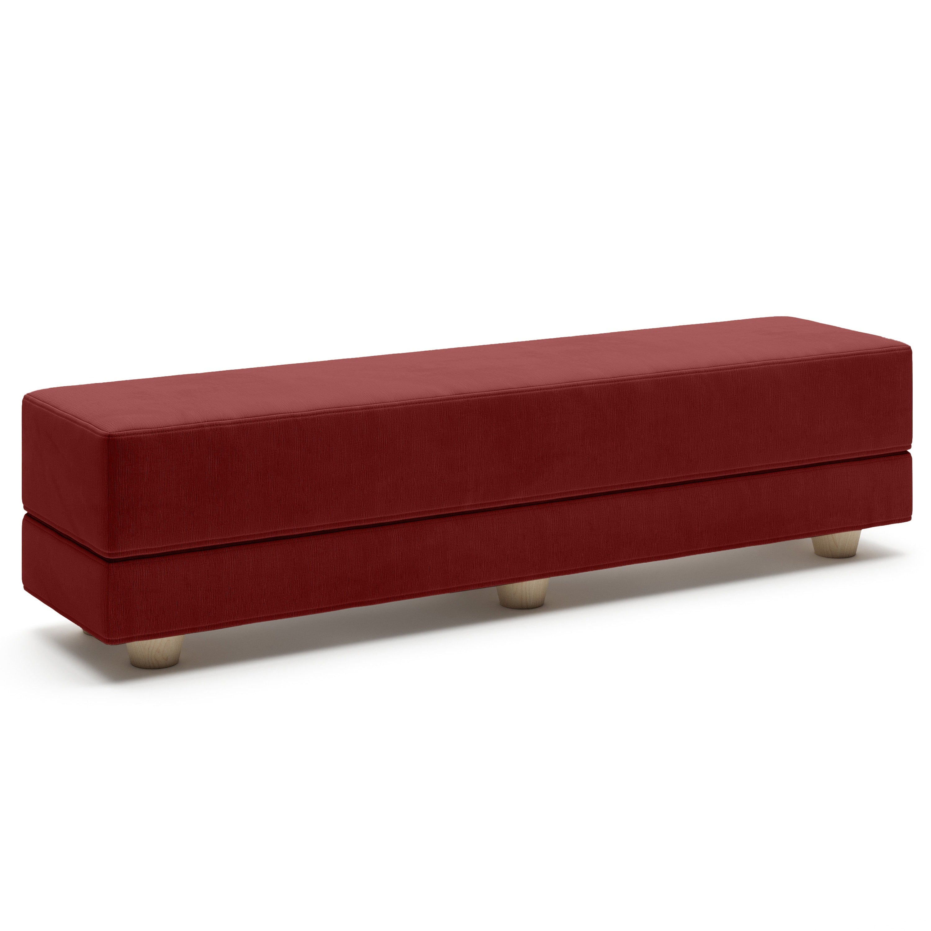 Jaxx Camden Convertible Bed Bench / Fold-Out Twin Guest Bed, Berry