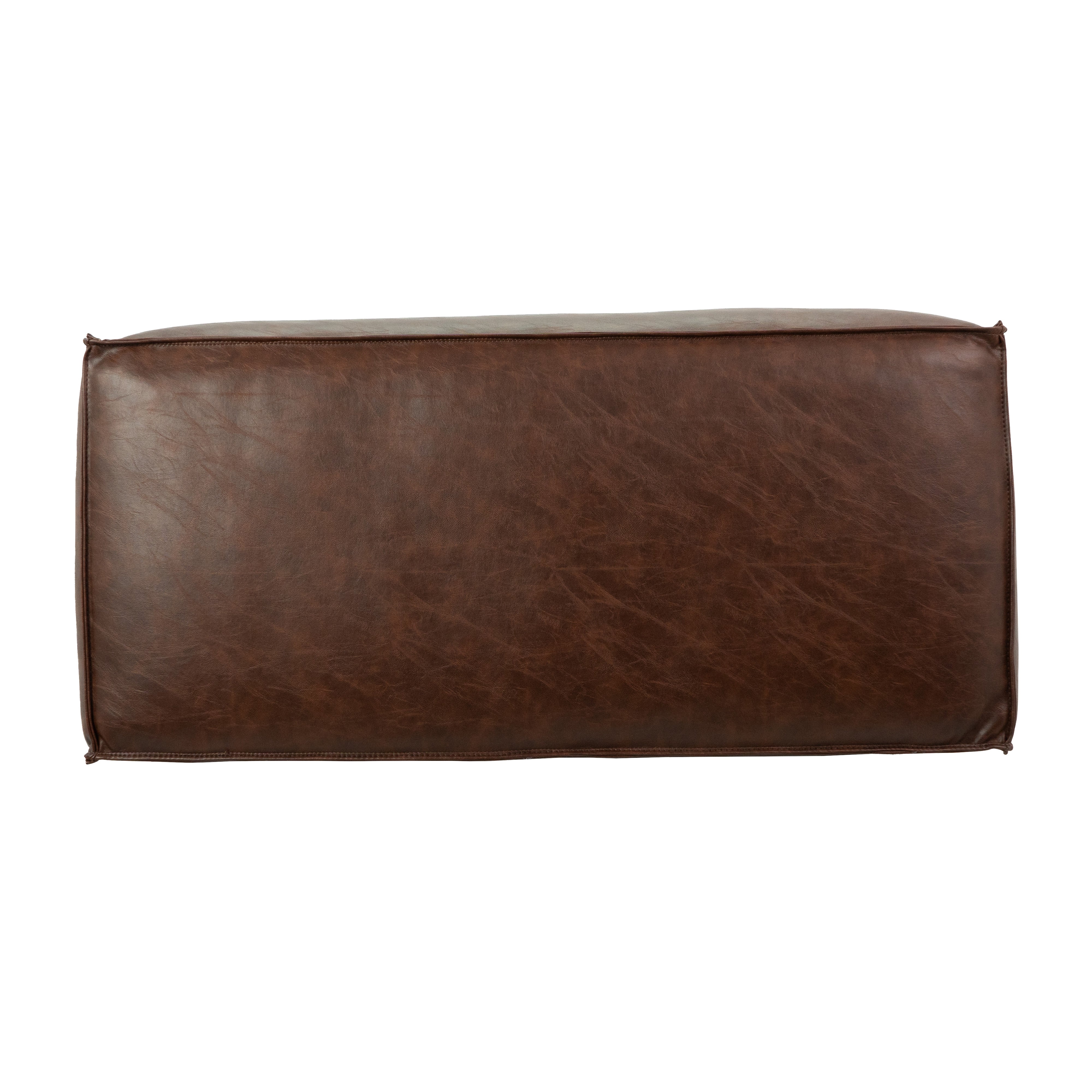 Rustic Overstuffed 36" x 24" Rectangle Ottoman, 16" Height - Walnut
