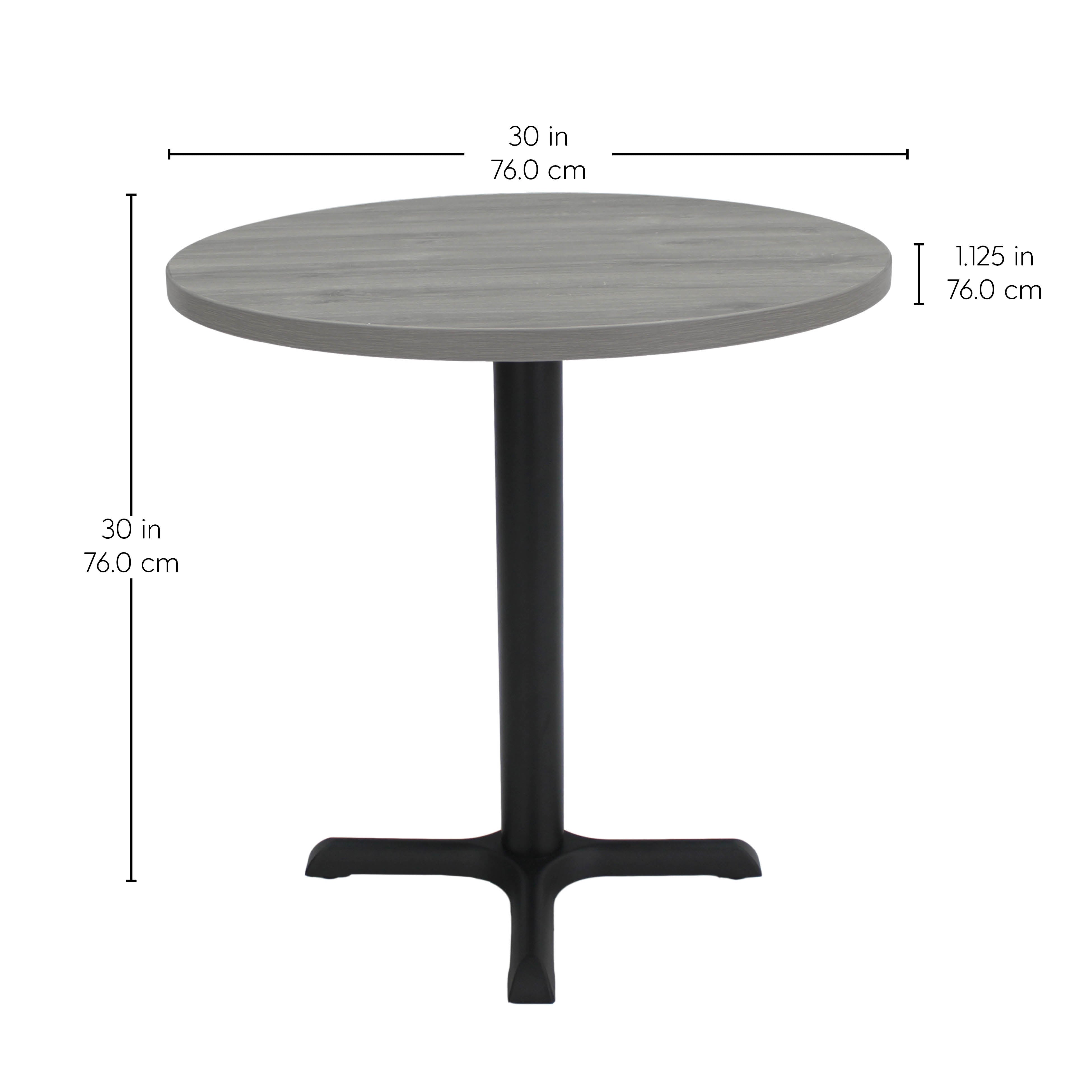 30" Round Cafe Bistro Table - Light Gray Wood/Black