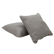 Presidio 24" x 24" Square Indoor/Outdoor Pillow with Piping, 2-Piece - Gray