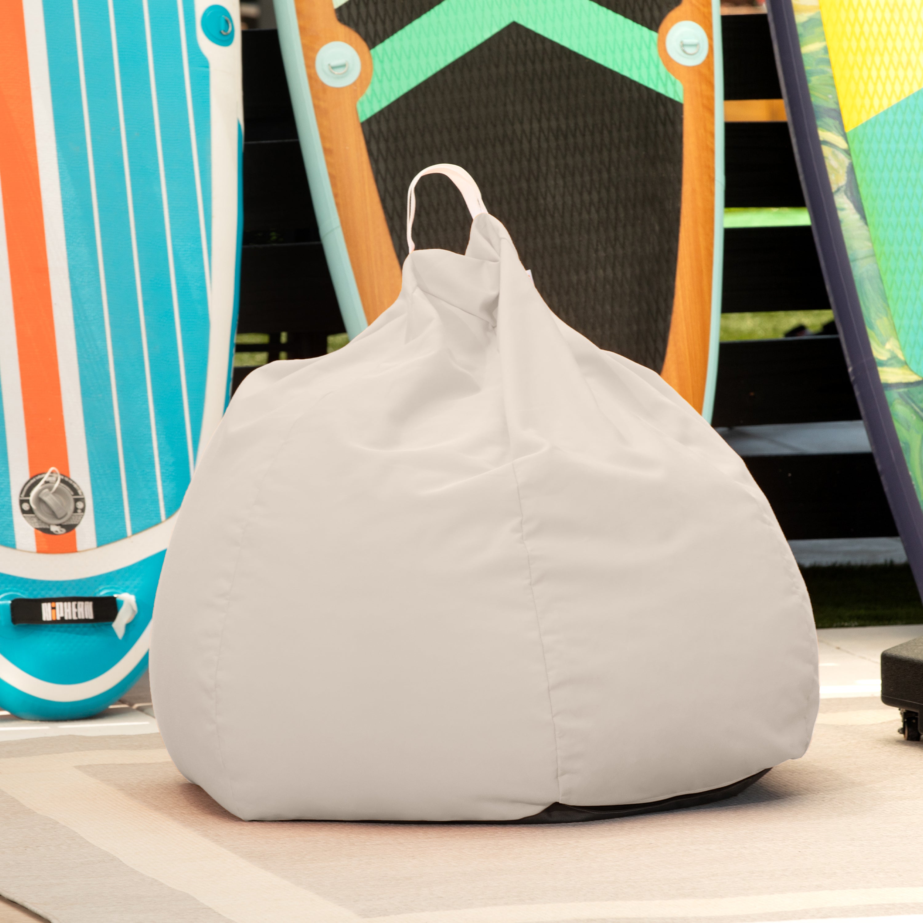 Jaxx Kiss Bean Bag Chair | Casual Poolside & Patio Seating | Sunbrella, Pearl