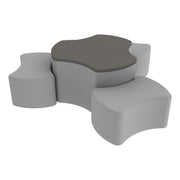 Pro Series Cog Ottoman Table with Bowtie 12" H Seating, 4-Piece Set - Gray/Cosmic Strandz