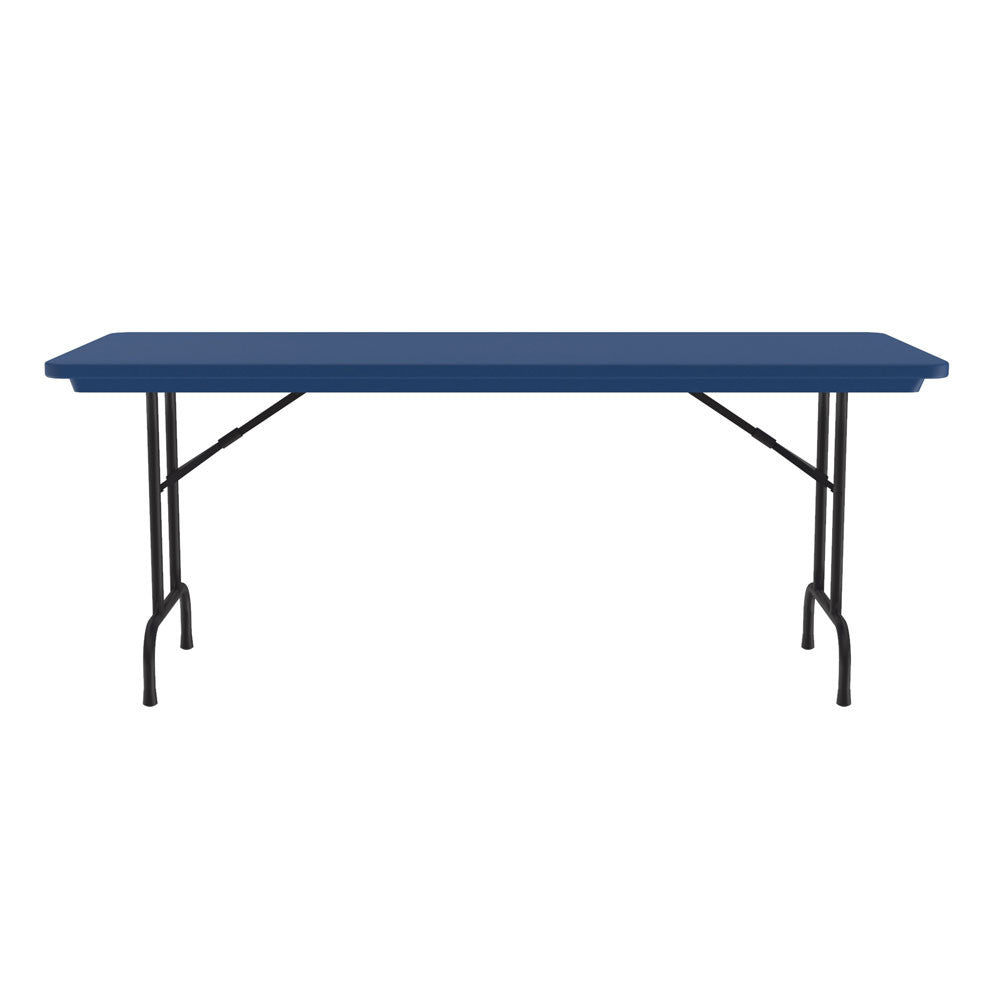 OfficeSource Colorful Blow Mold Folding Tables Fixed Height Blow Mold Table - 60" x 30" - Blue