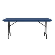 OfficeSource Colorful Blow Mold Folding Tables Fixed Height Blow Mold Table - 60" x 30" - Blue