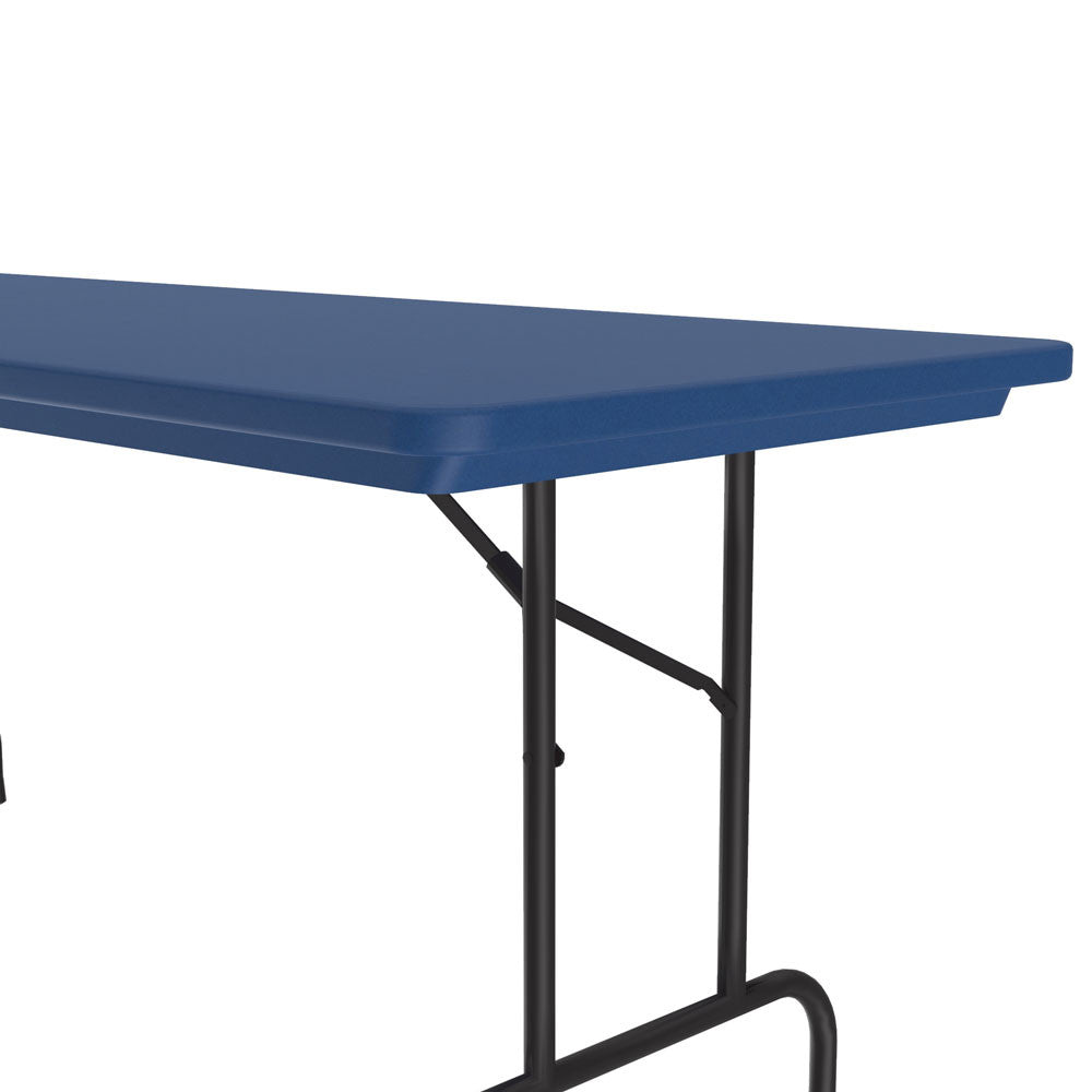 OfficeSource Colorful Blow Mold Folding Tables Fixed Height Blow Mold Table - 60" x 30" - Blue