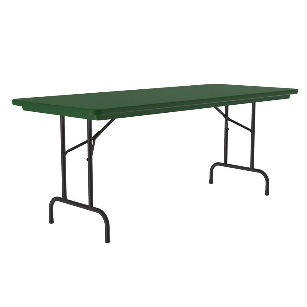 OfficeSource Colorful Blow Mold Folding Tables Fixed Height Blow Mold Table - 60" x 30" - Green