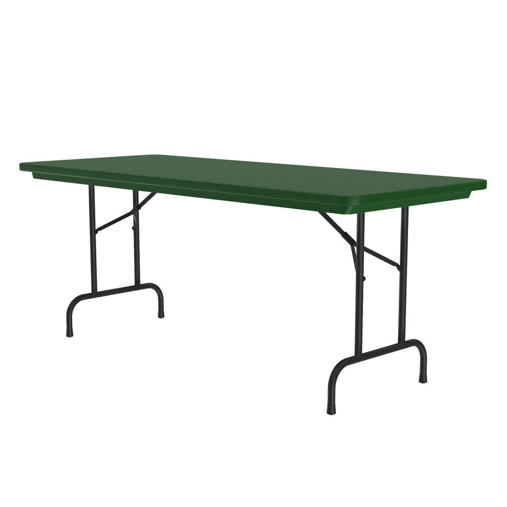 OfficeSource Colorful Blow Mold Folding Tables Fixed Height Blow Mold Table - 60" x 30" - Green