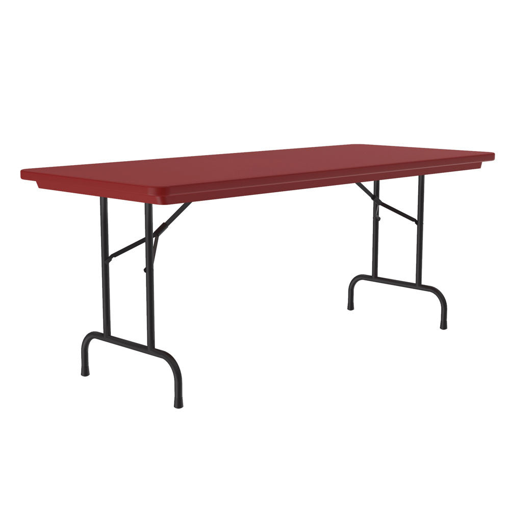 OfficeSource Colorful Blow Mold Folding Tables Fixed Height Blow Mold Table - 60" x 30" - Red