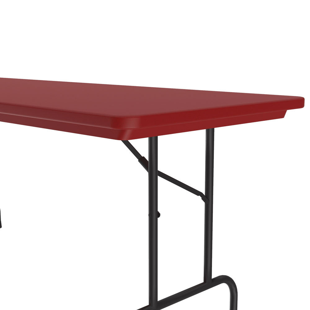 OfficeSource Colorful Blow Mold Folding Tables Fixed Height Blow Mold Table - 60" x 30" - Red