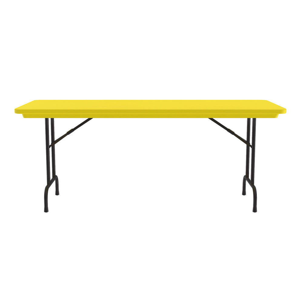 OfficeSource Colorful Blow Mold Folding Tables Fixed Height Blow Mold Table - 60" x 30" - Yellow