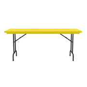 OfficeSource Colorful Blow Mold Folding Tables Fixed Height Blow Mold Table - 60" x 30" - Yellow