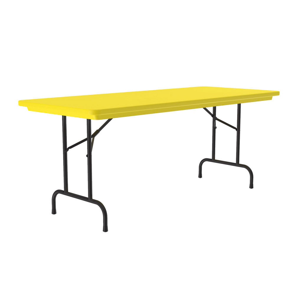 OfficeSource Colorful Blow Mold Folding Tables Fixed Height Blow Mold Table - 60" x 30" - Yellow