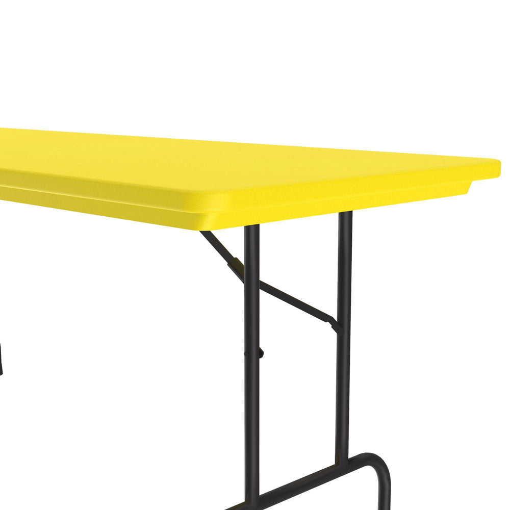 OfficeSource Colorful Blow Mold Folding Tables Fixed Height Blow Mold Table - 60" x 30" - Yellow