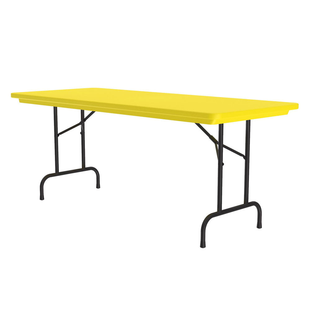 OfficeSource Colorful Blow Mold Folding Tables Fixed Height Blow Mold Table - 60" x 30" - Yellow