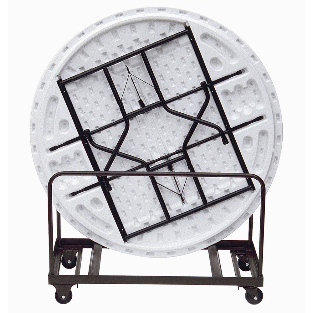 OfficeSource  Melamine Folding Tables Edge Stacking Round Table Truck - Brown