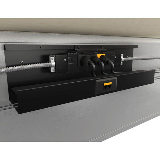 OfficeSource OS Laminate Modular Electric System Power Trough with Cover - 18" - Black