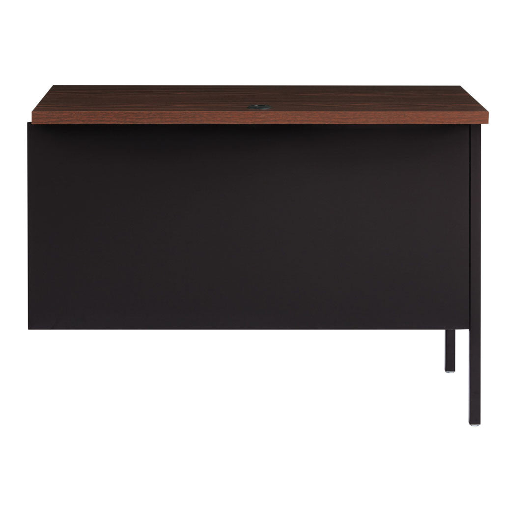 OfficeSource Raleigh 42"W Single Pedestal Steel Return - Walnut - Black Frame