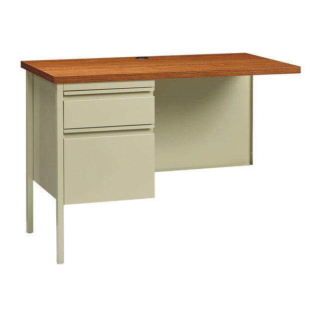 OfficeSource Raleigh 42"W Single Pedestal Steel Return - Oak - Putty Frame