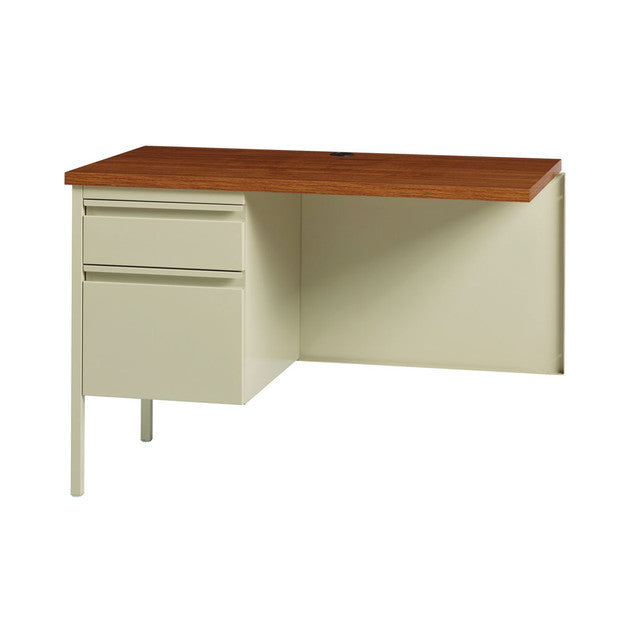 OfficeSource Raleigh 42"W Single Pedestal Steel Return - Oak - Putty Frame