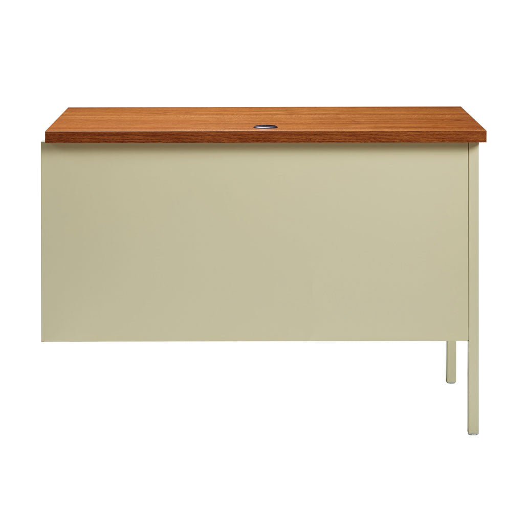OfficeSource Raleigh 42"W Single Pedestal Steel Return - Oak - Putty Frame