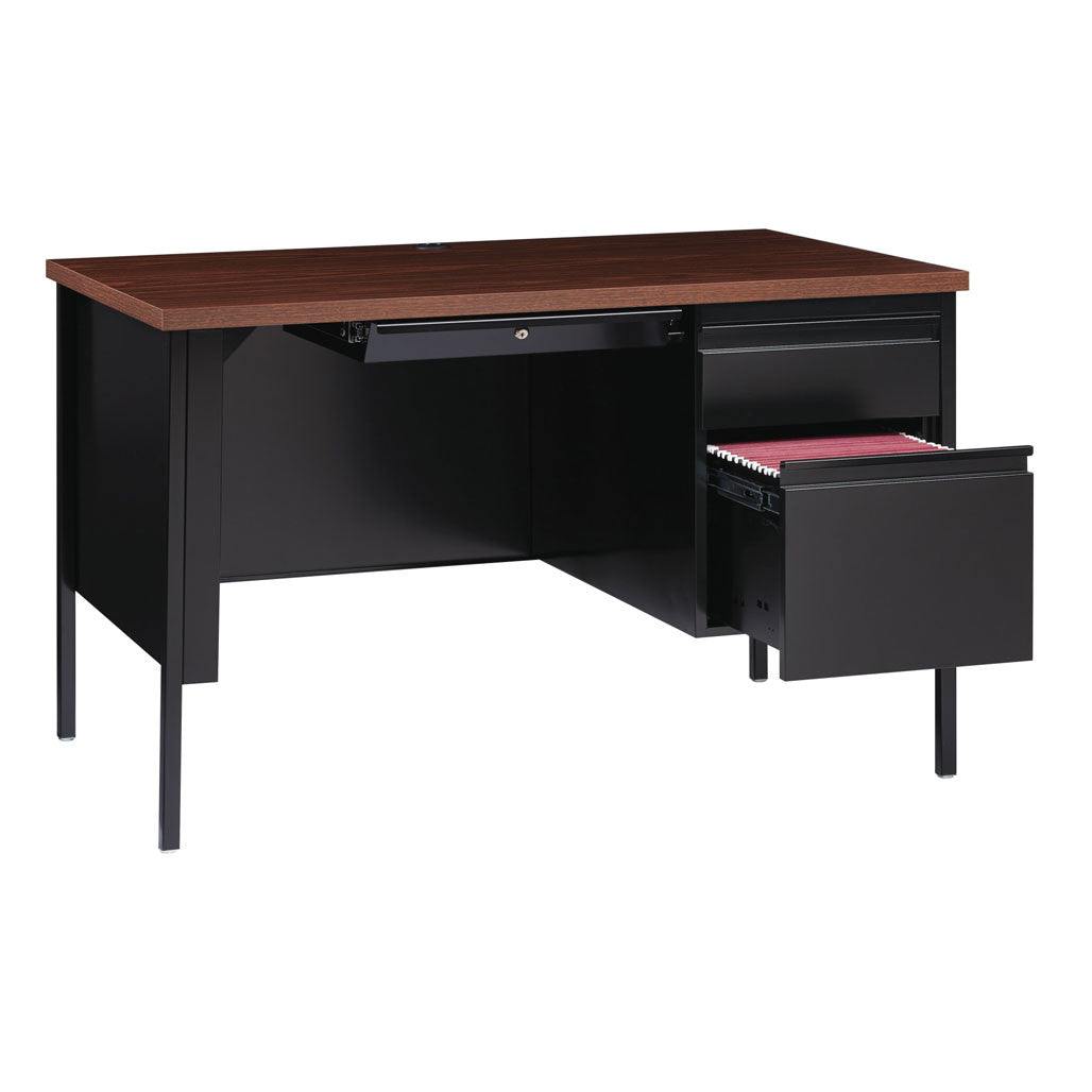 OfficeSource Raleigh 45"W Single Right Pedestal Desk - Black