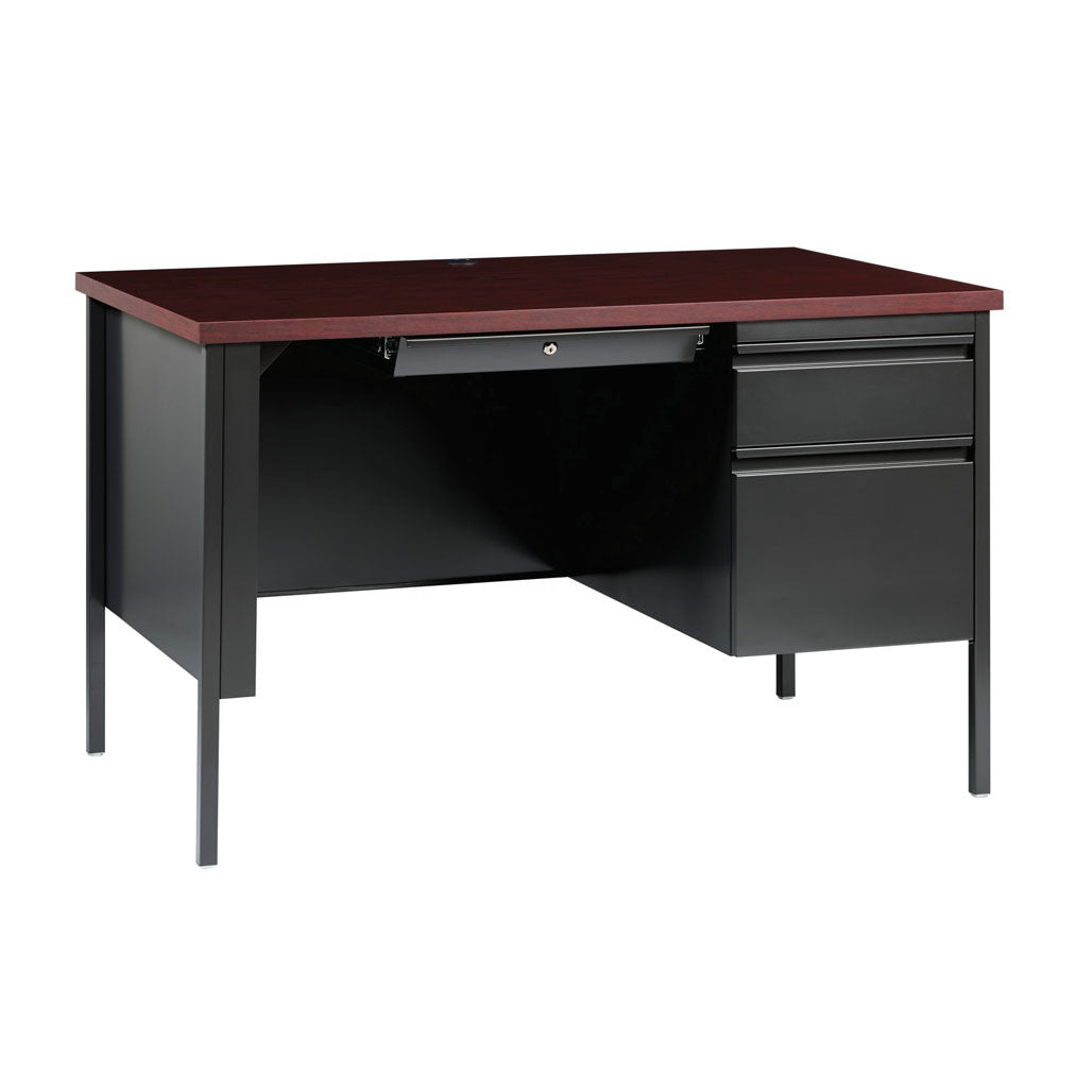 OfficeSource Raleigh 45"W Single Right Pedestal Desk - Charcoal
