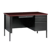 OfficeSource Raleigh 45"W Single Right Pedestal Desk - Charcoal