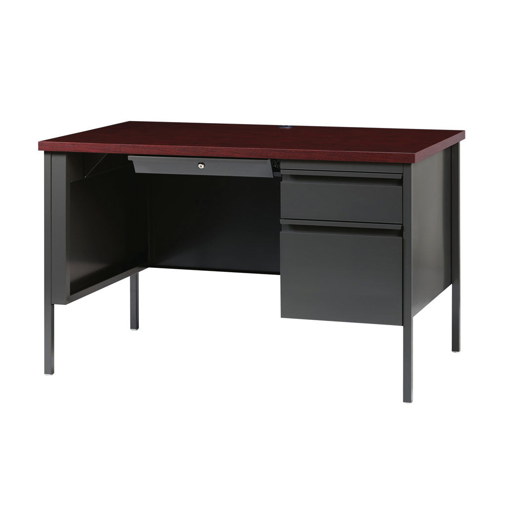 OfficeSource Raleigh 45"W Single Right Pedestal Desk - Charcoal