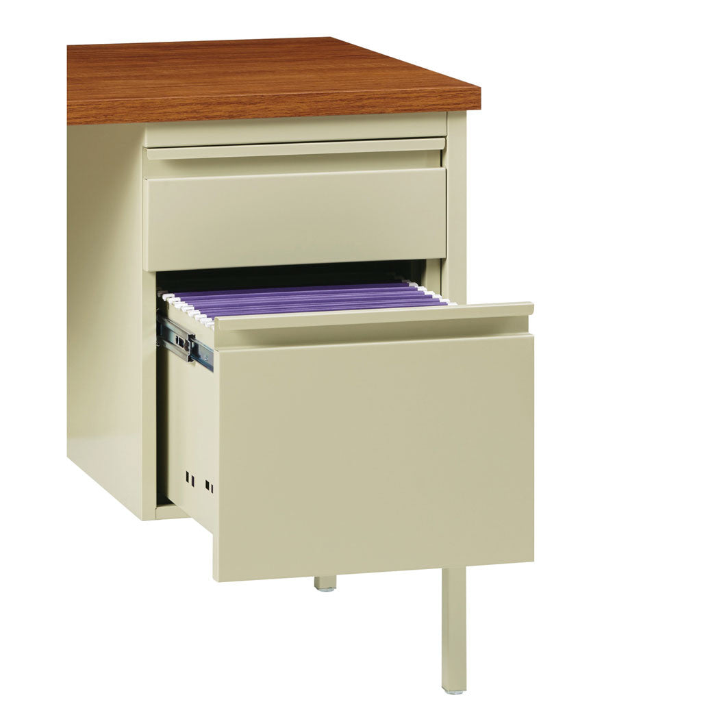OfficeSource Raleigh 45"W Single Right Pedestal Desk - Putty