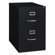 OfficeSource Steel Vertical File Collection 2 Drawer Vertical File Cabinet, 26.5" Deep, Legal - Black