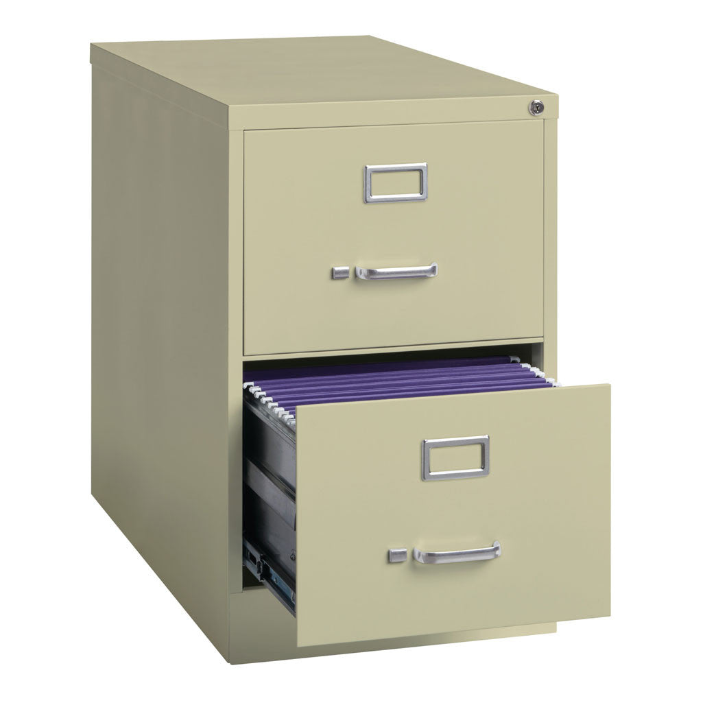 OfficeSource Steel Vertical File Collection 2 Drawer Vertical File Cabinet, 26.5" Deep, Legal - Putty
