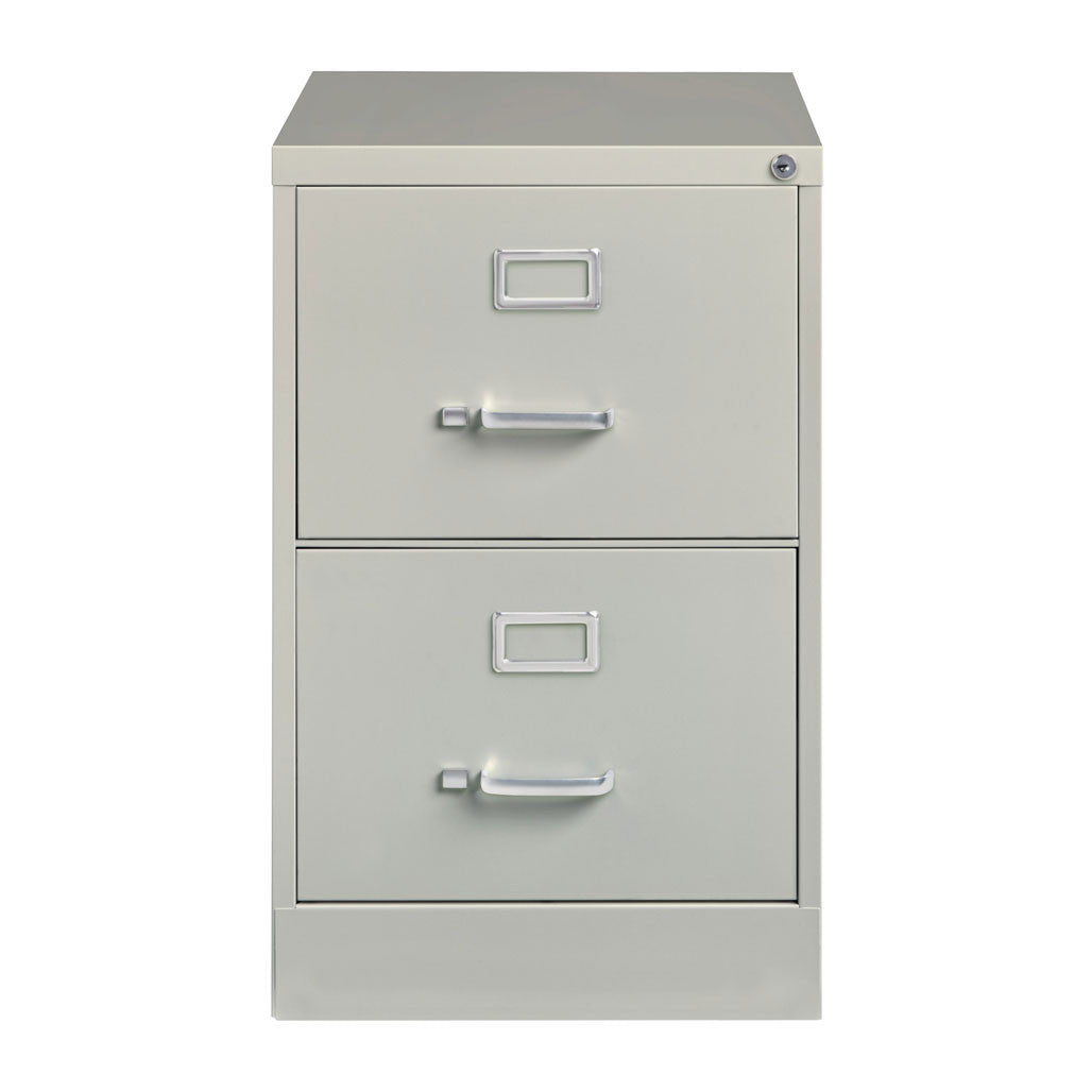 OfficeSource Steel Vertical File Collection 2 Drawer Vertical File Cabinet, 26.5" Deep, Legal - Light Gray
