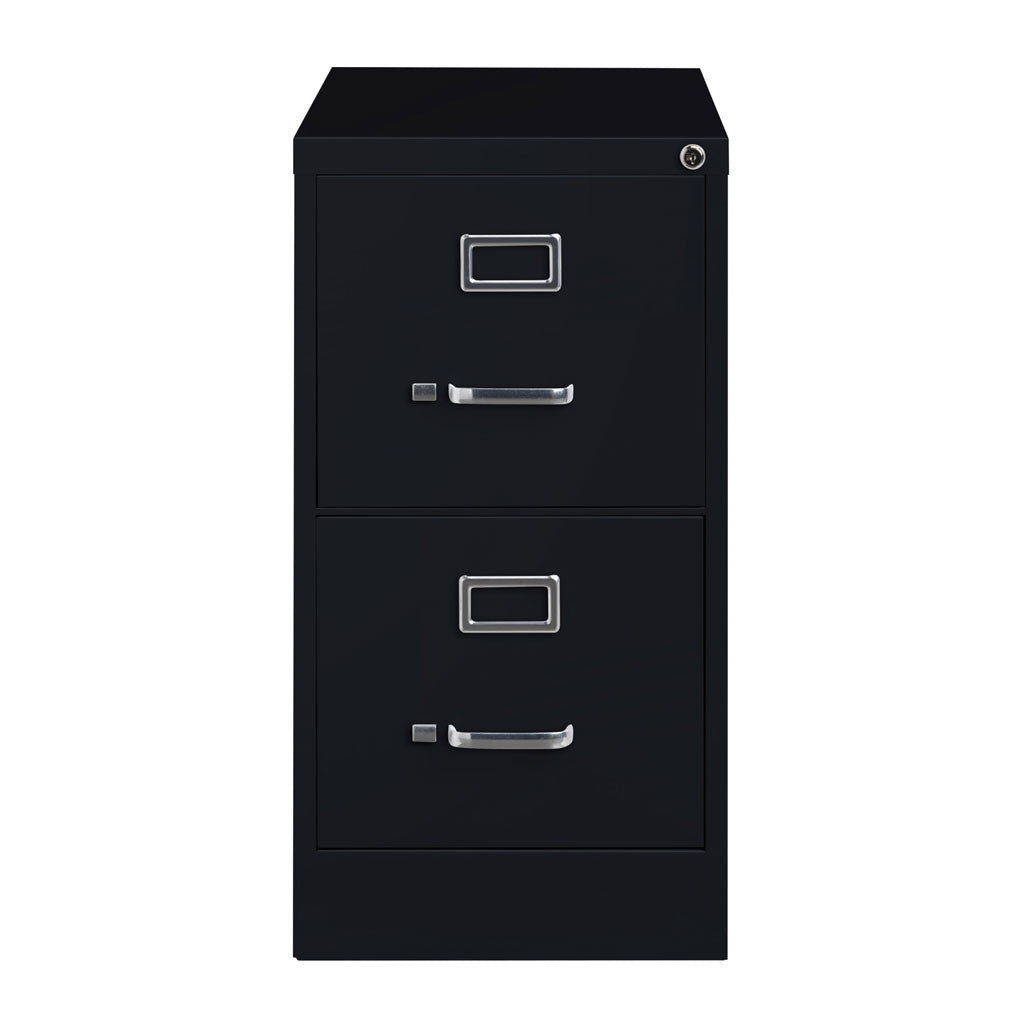 OfficeSource Steel Vertical File Collection 2 Drawer Vertical File Cabinet, 25" Deep, Letter - Black