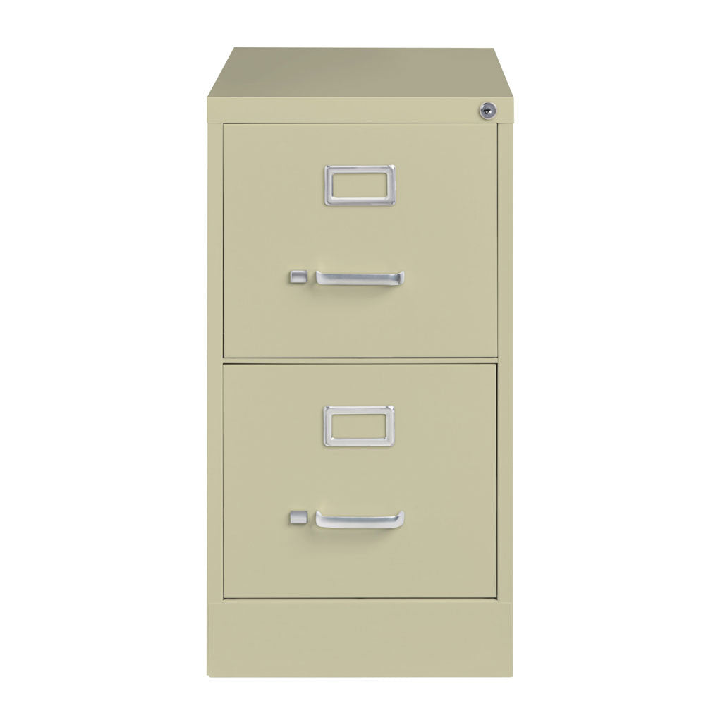 OfficeSource Steel Vertical File Collection 2 Drawer Vertical File Cabinet, 25" Deep, Letter - Putty