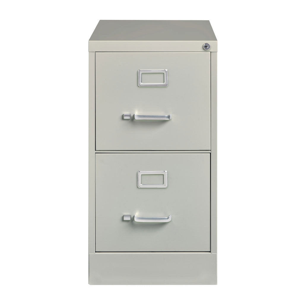 OfficeSource Steel Vertical File Collection 2 Drawer Vertical File Cabinet, 25" Deep, Letter - Light Gray