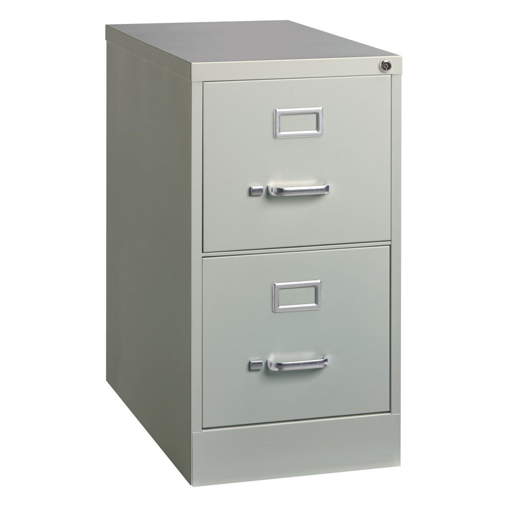 OfficeSource Steel Vertical File Collection 2 Drawer Vertical File Cabinet, 25" Deep, Letter - Light Gray